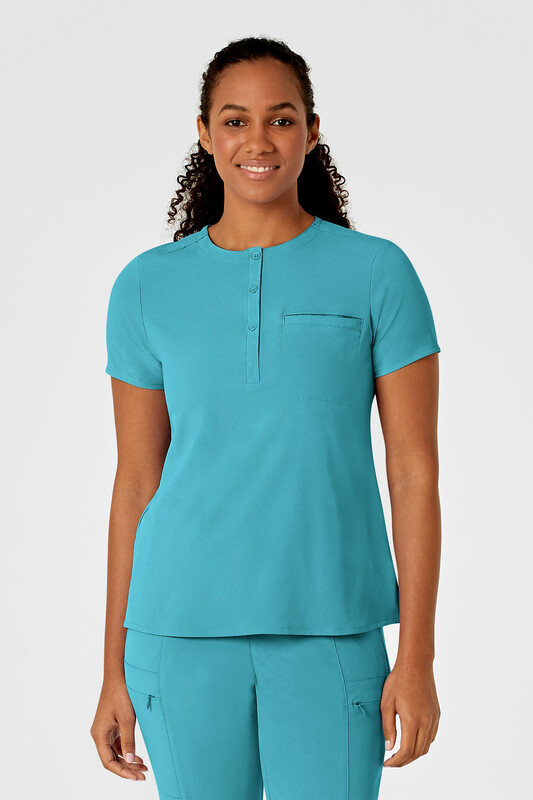 Casacca donna 6434 scollo alla coreana teal blue