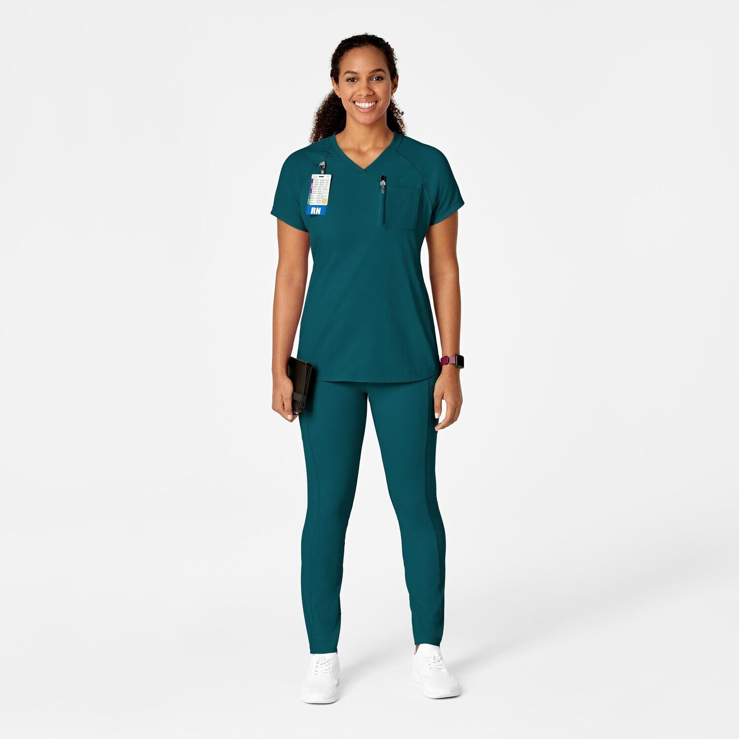 Casacca donna 6534 scollo a V caribbean blue
