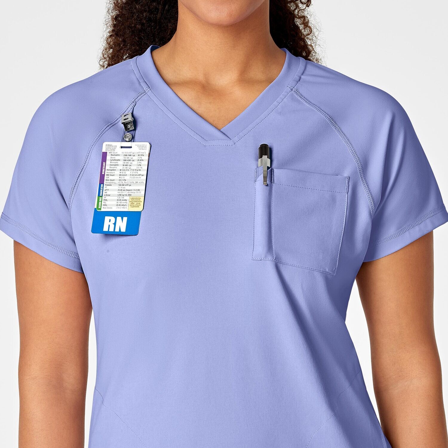 Casacca donna 6534 scollo a V ceil blue