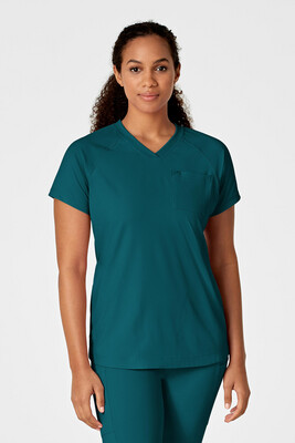 Casacca donna 6534 scollo a V caribbean blue