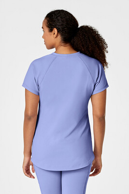 Casacca donna 6534 scollo a V ceil blue