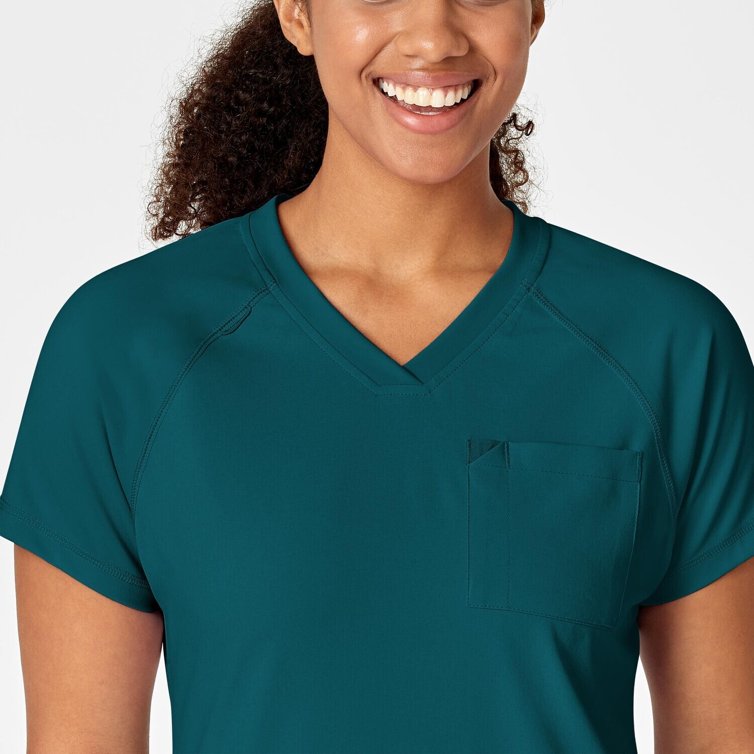 Casacca donna 6534 scollo a V caribbean blue