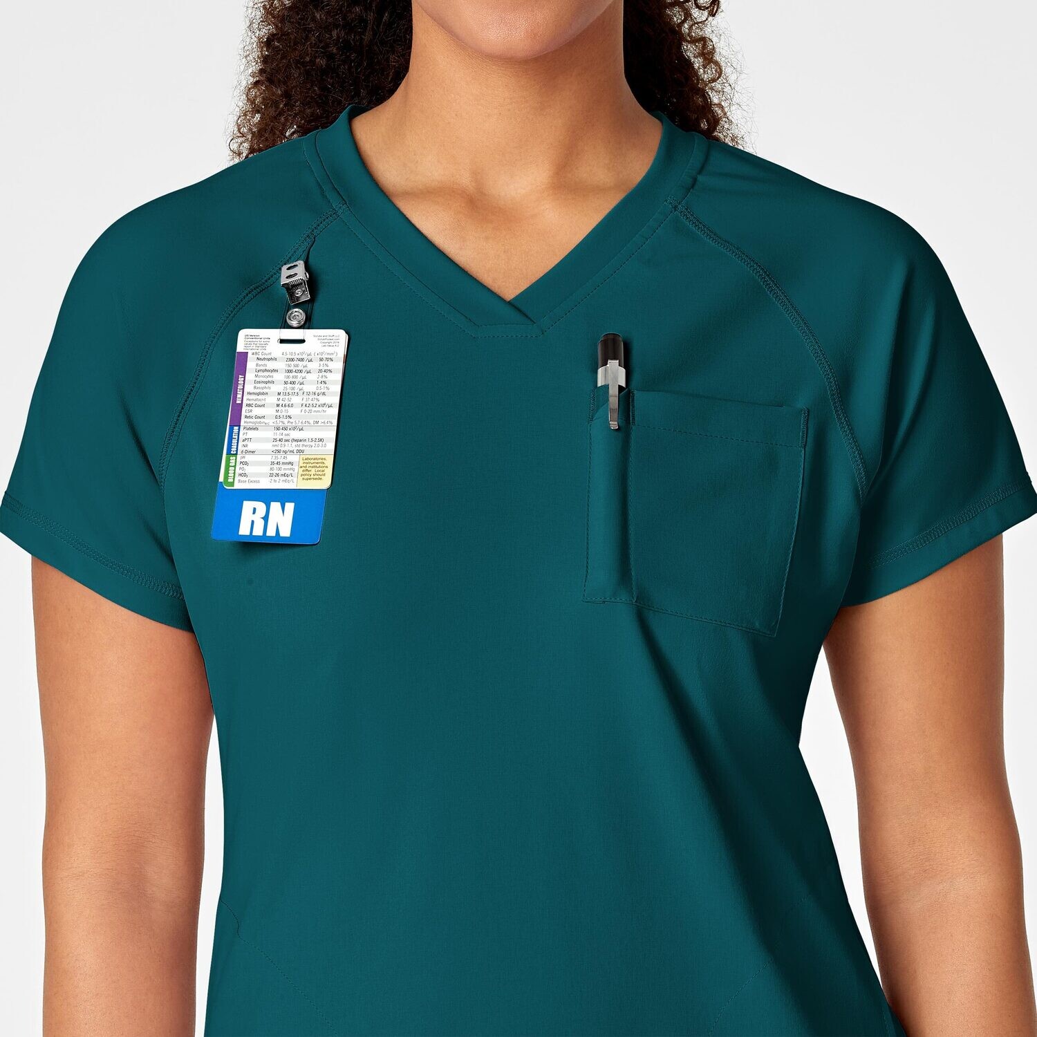 Casacca donna 6534 scollo a V caribbean blue