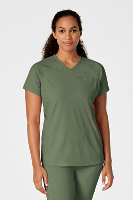 Casacca donna 6534 scollo a V olive