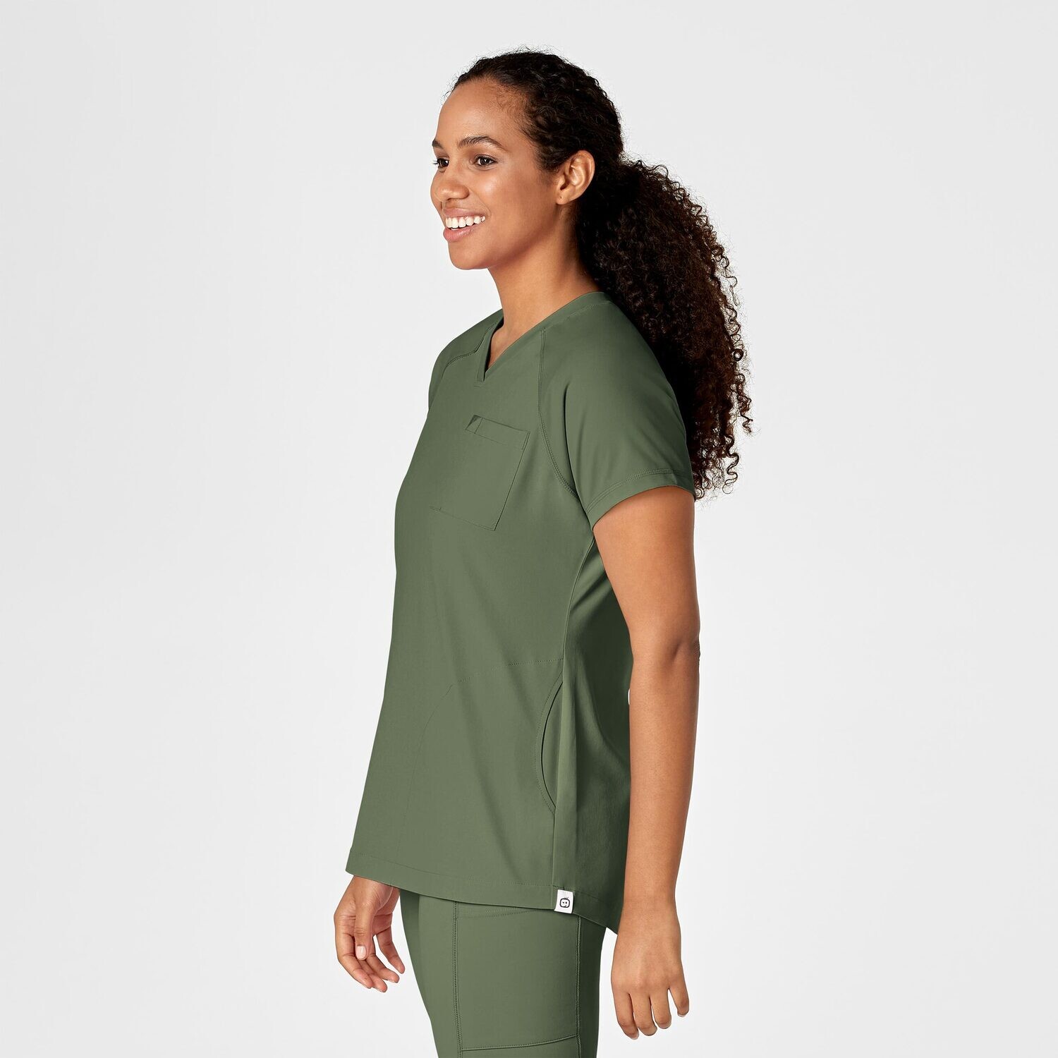 Casacca donna 6534 scollo a V olive