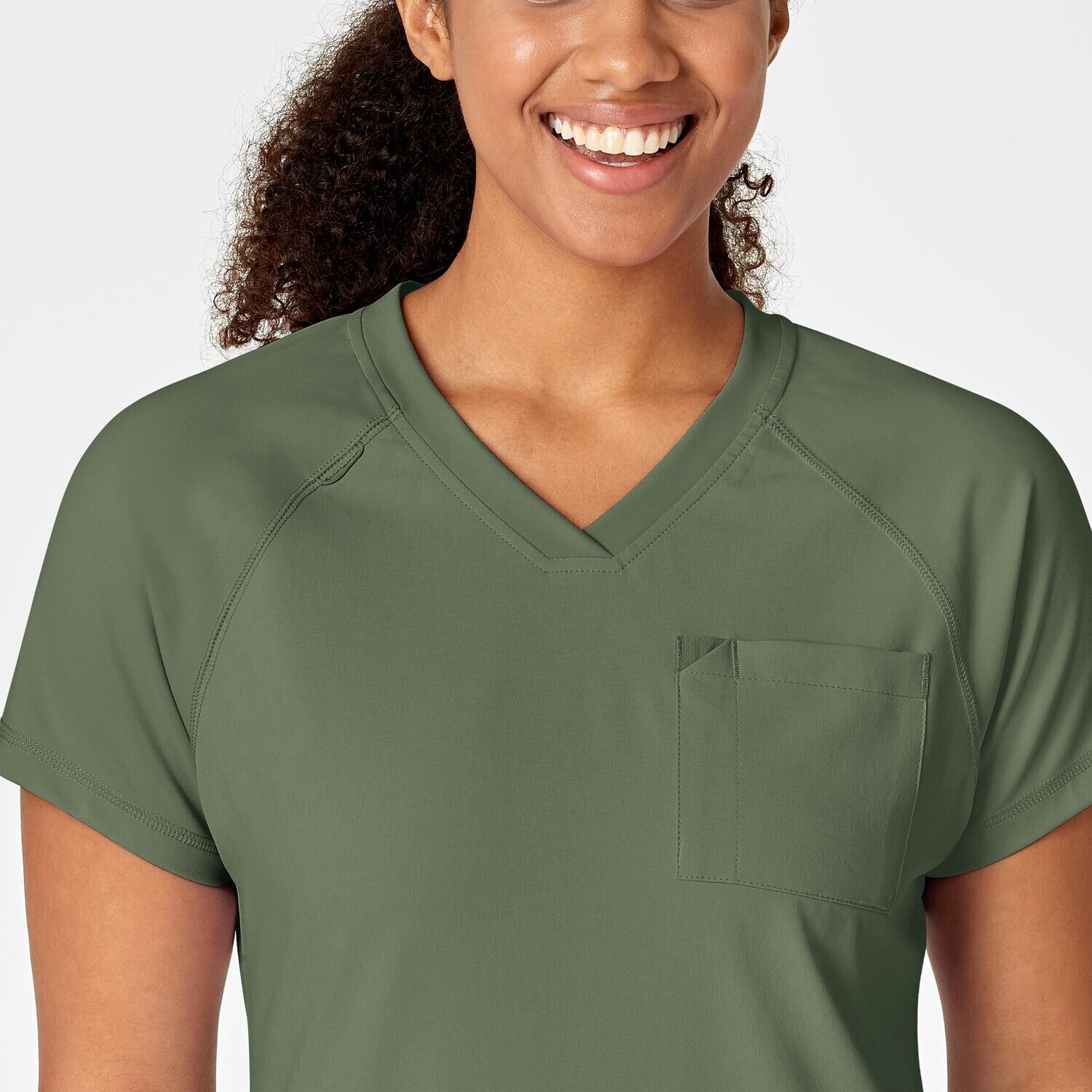 Casacca donna 6534 scollo a V olive