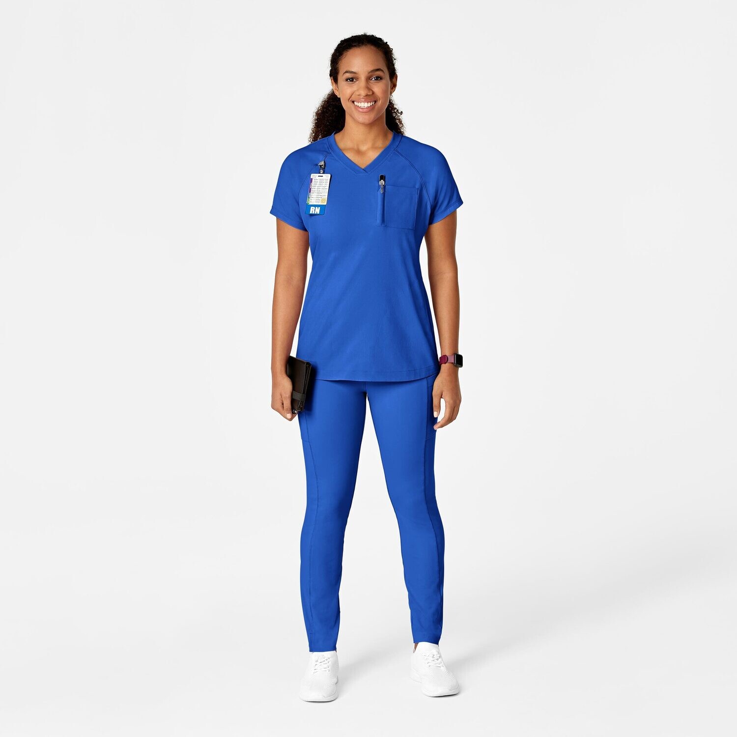 Casacca donna 6534 scollo a V royal blue