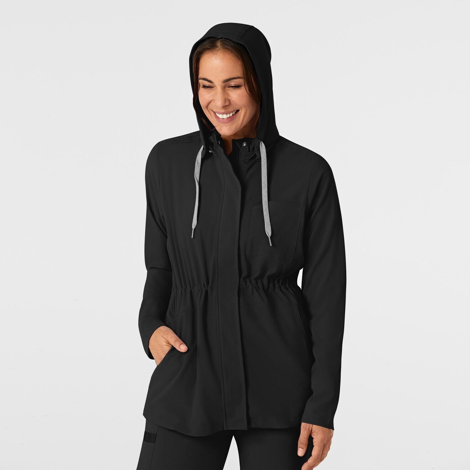 Felpa donna 8134 zip e cappuccio black