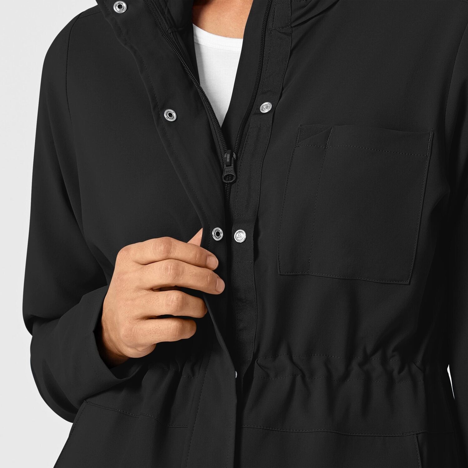 Felpa donna 8134 zip e cappuccio black
