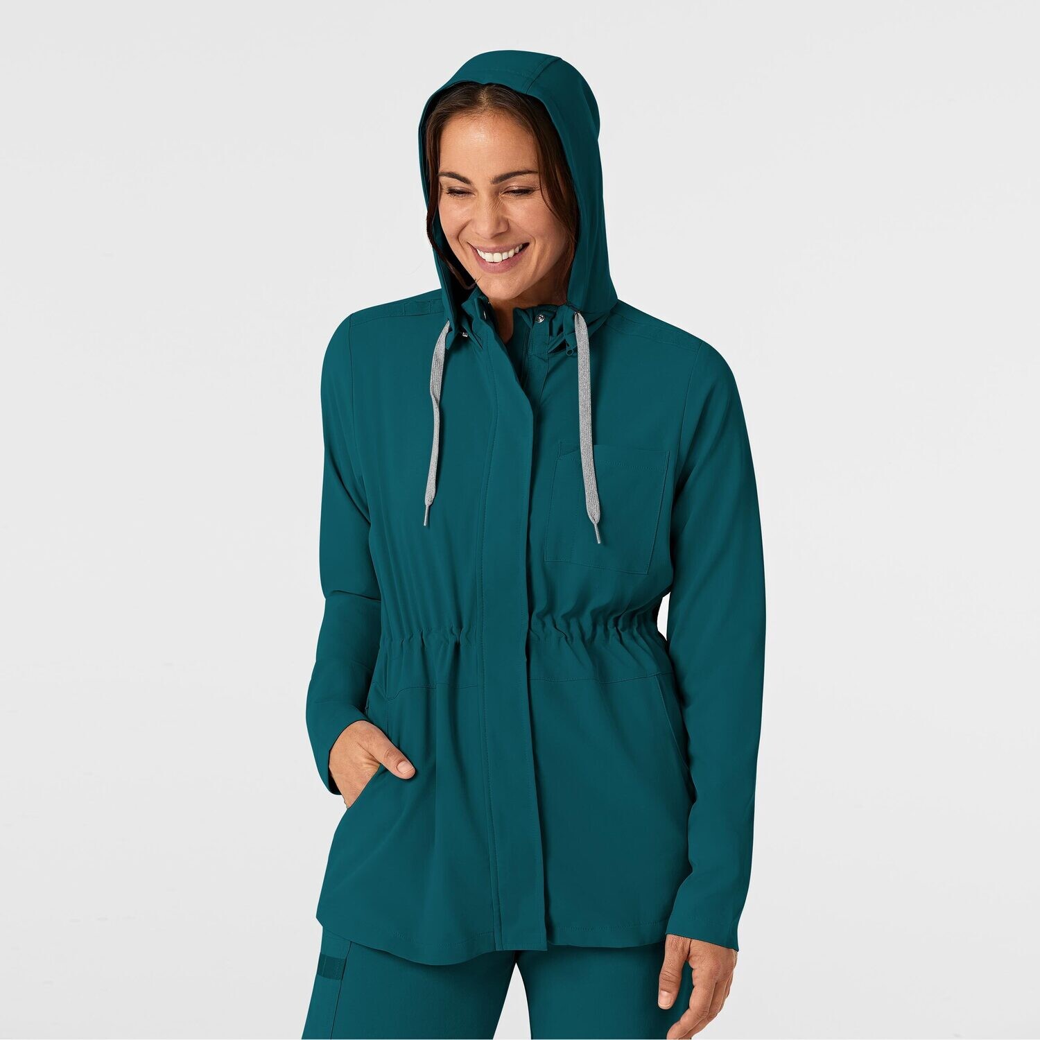Felpa donna 8134 zip e cappuccio caribbean blue