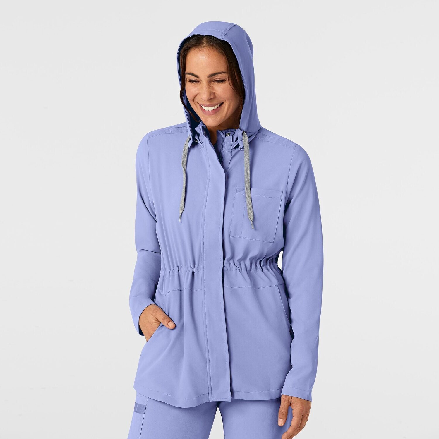 Felpa donna 8134 zip e cappuccio ceil blue