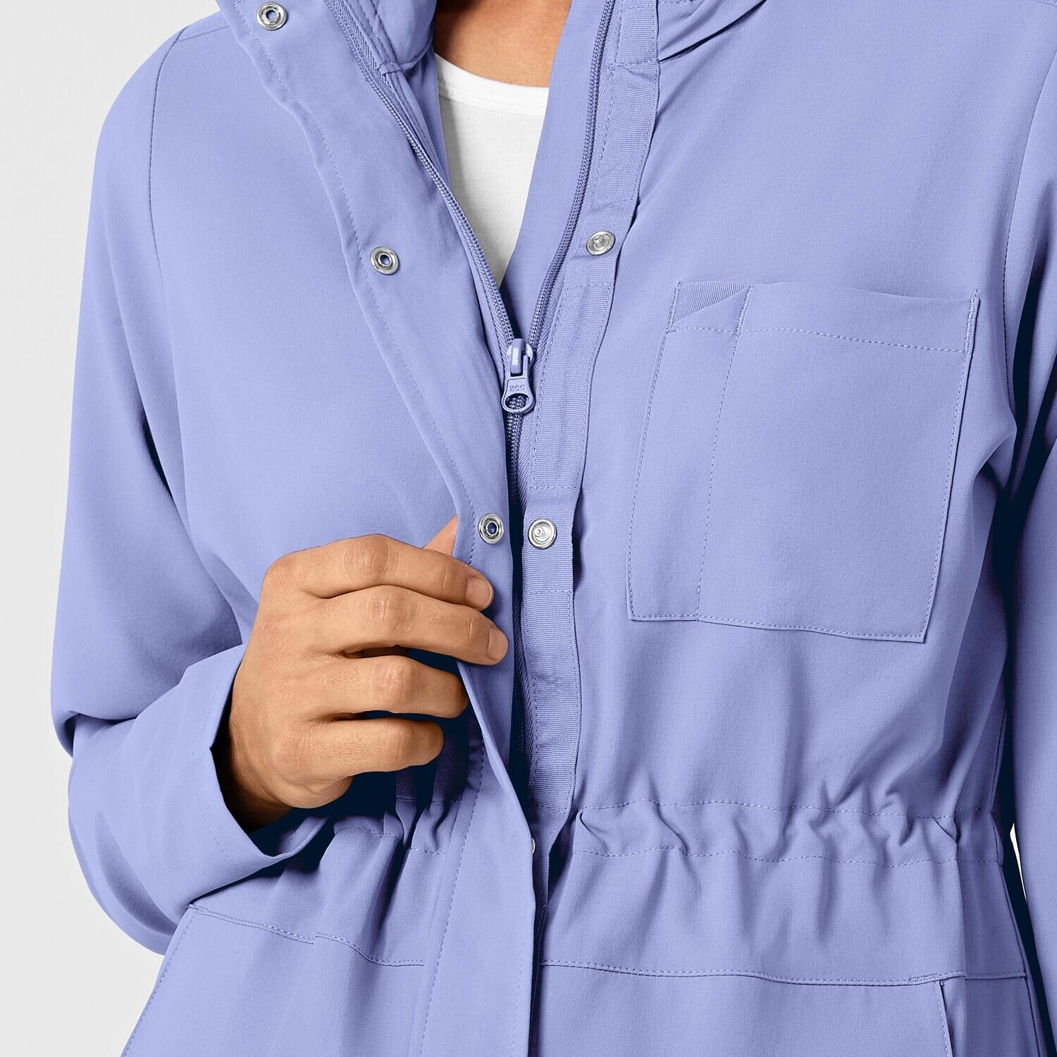 Felpa donna 8134 zip e cappuccio ceil blue