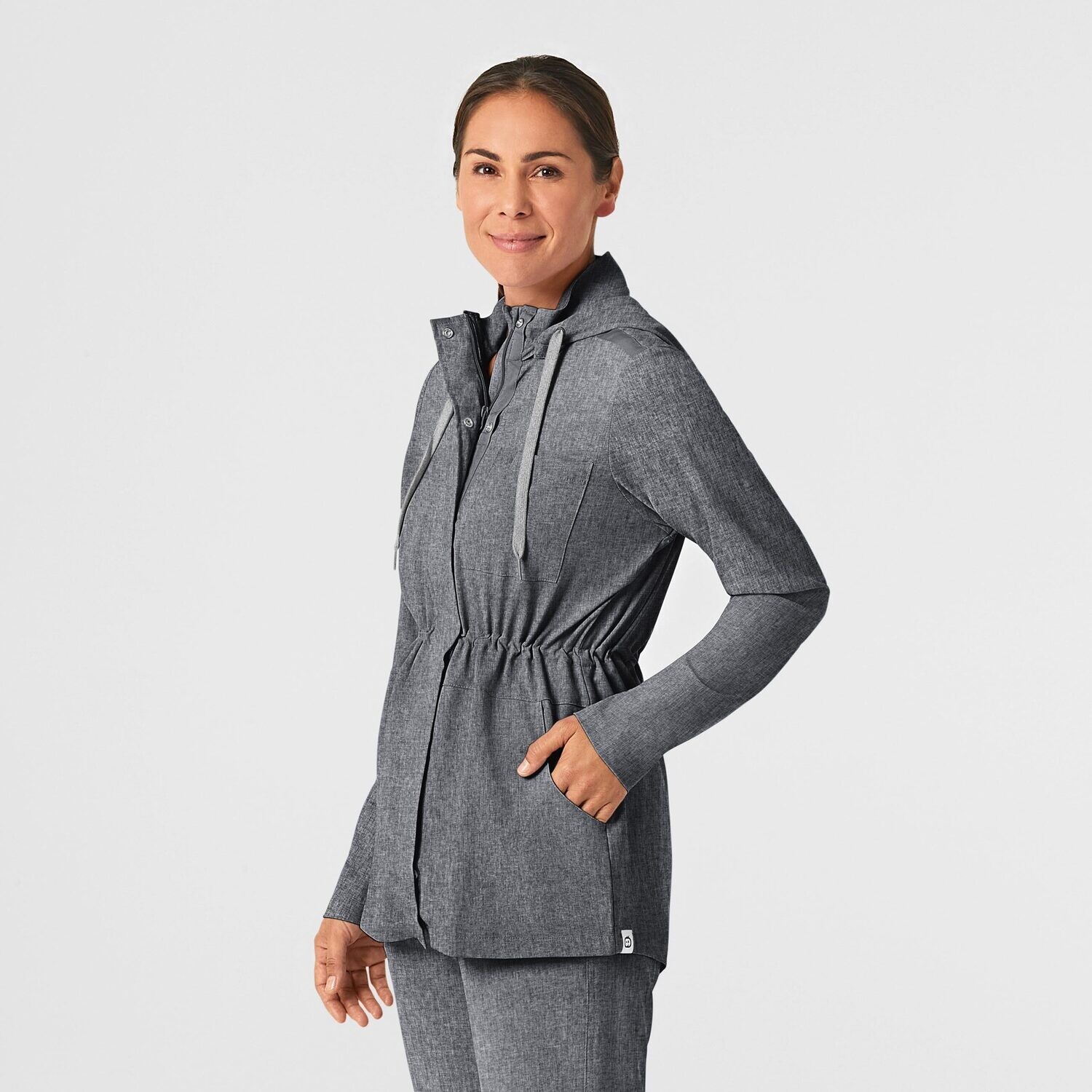 Felpa donna 8134 zip e cappuccio grey heather