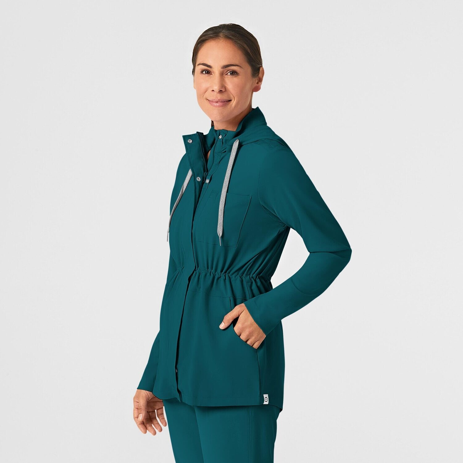Felpa donna 8134 zip e cappuccio caribbean blue