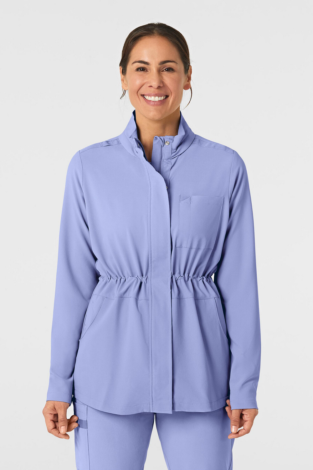 Felpa donna 8134 zip e cappuccio ceil blue