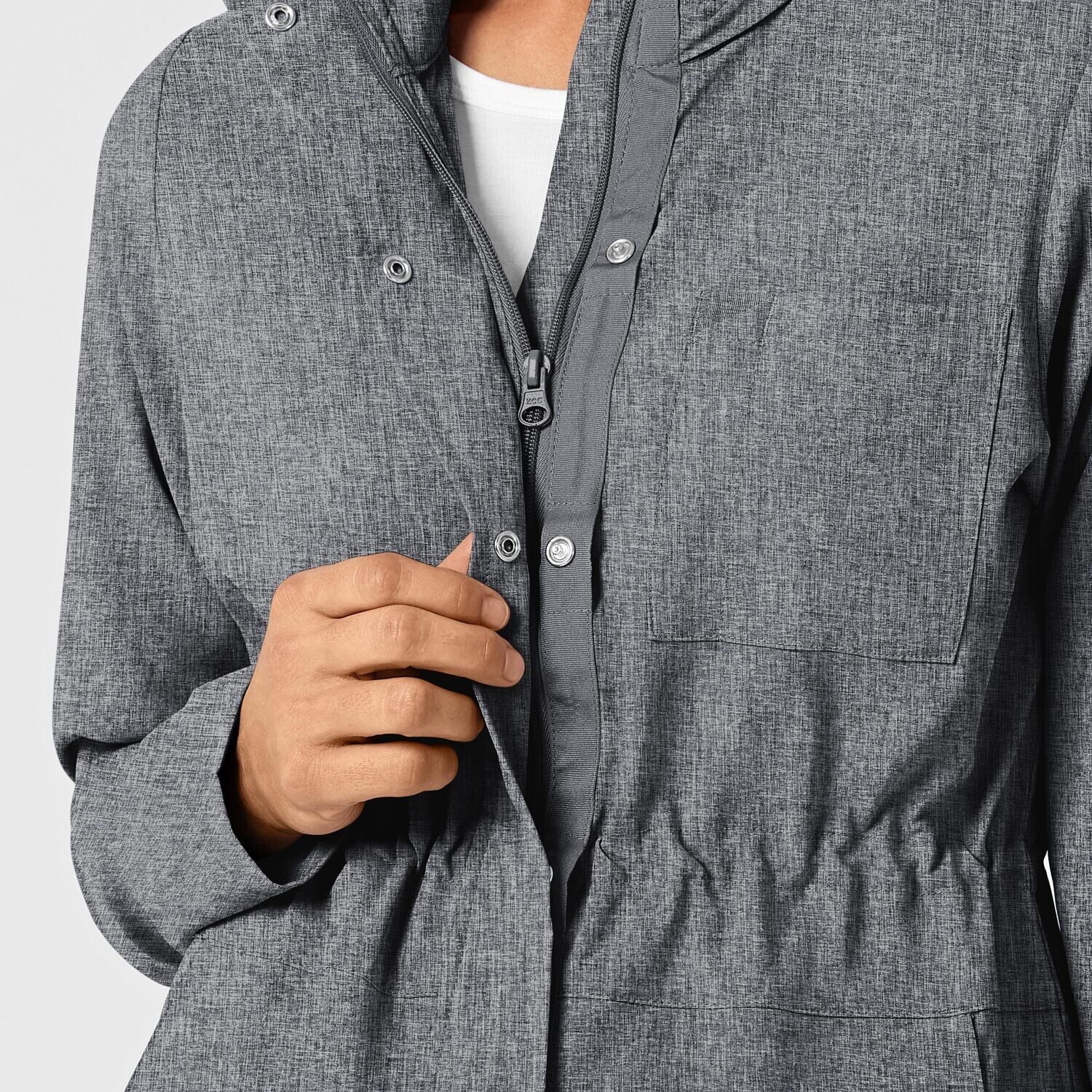 Felpa donna 8134 zip e cappuccio grey heather