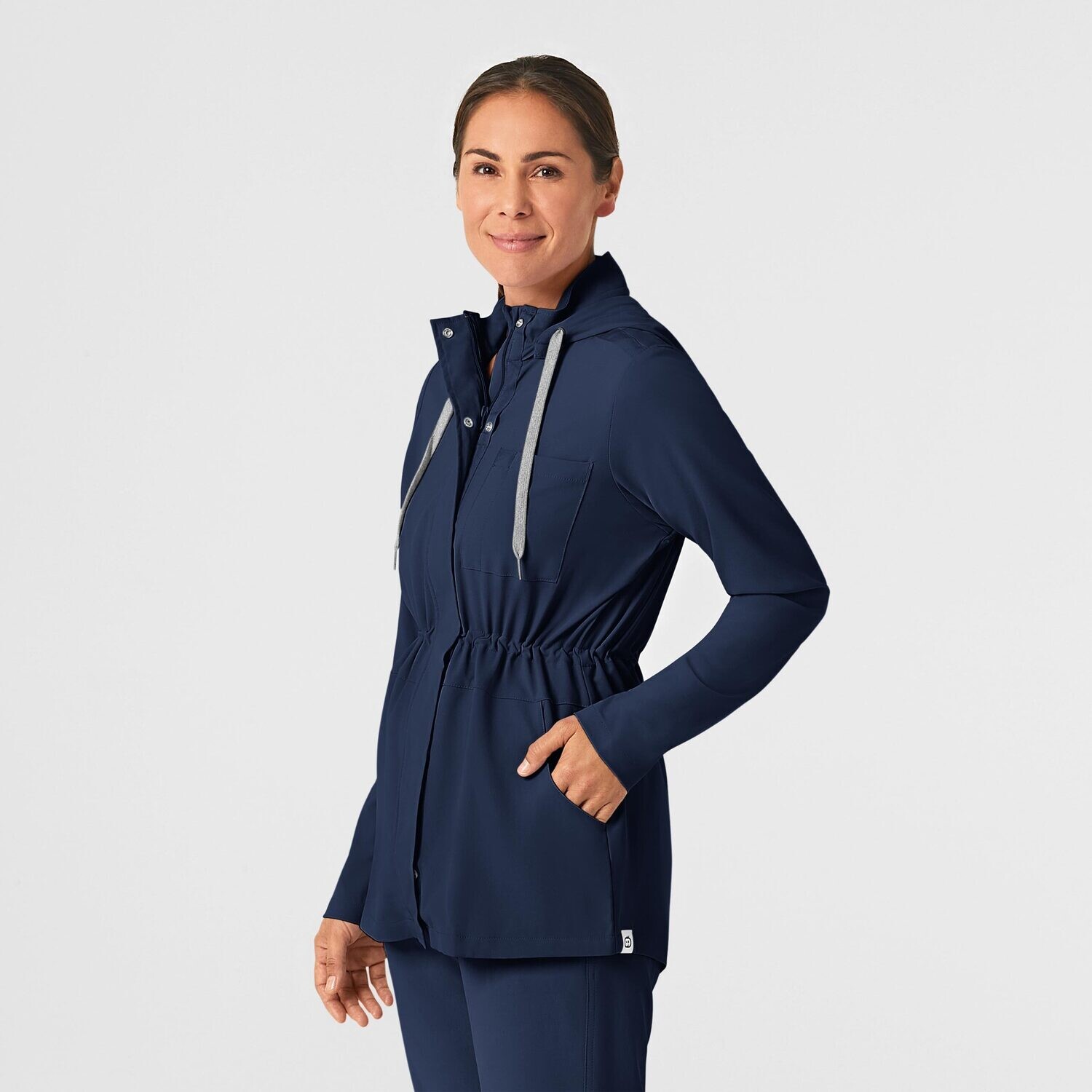Felpa donna 8134 zip e cappuccio navy blue