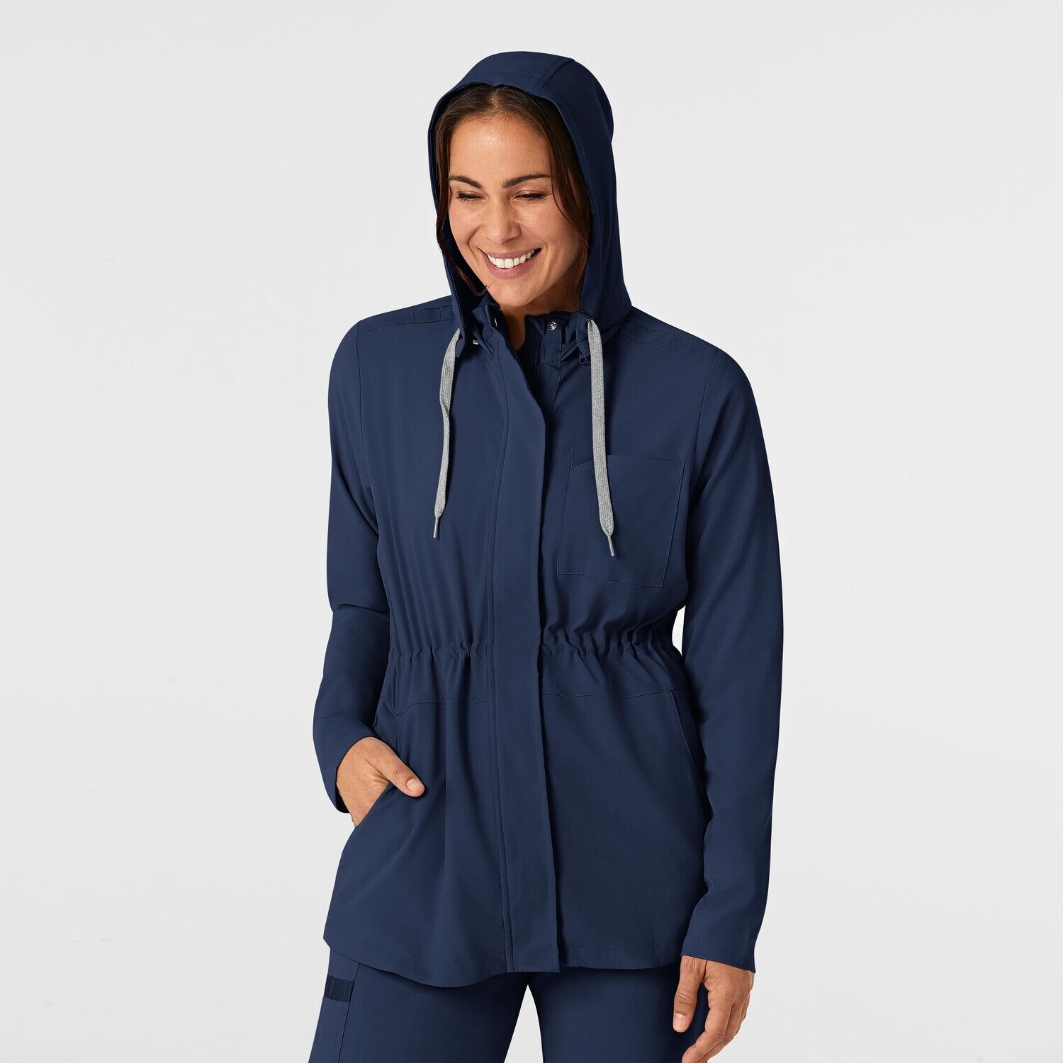 Felpa donna 8134 zip e cappuccio navy blue