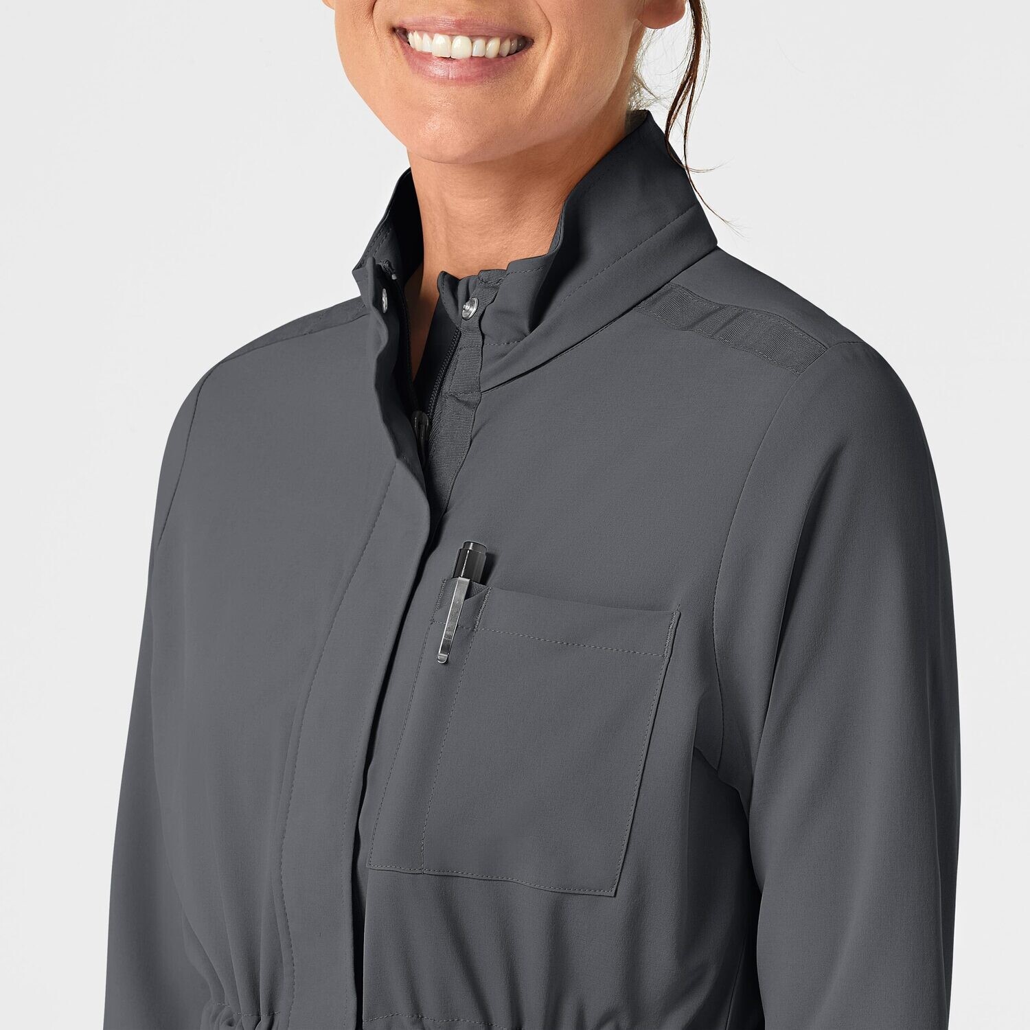 Felpa donna 8134 zip e cappuccio pewter