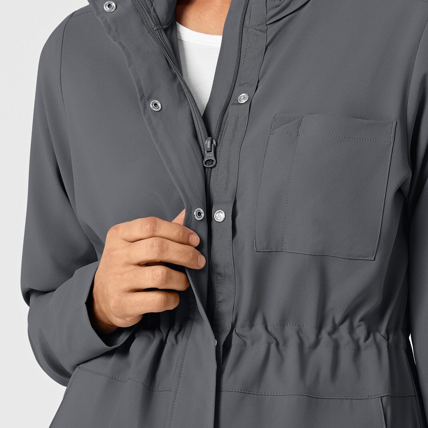 Felpa donna 8134 zip e cappuccio pewter
