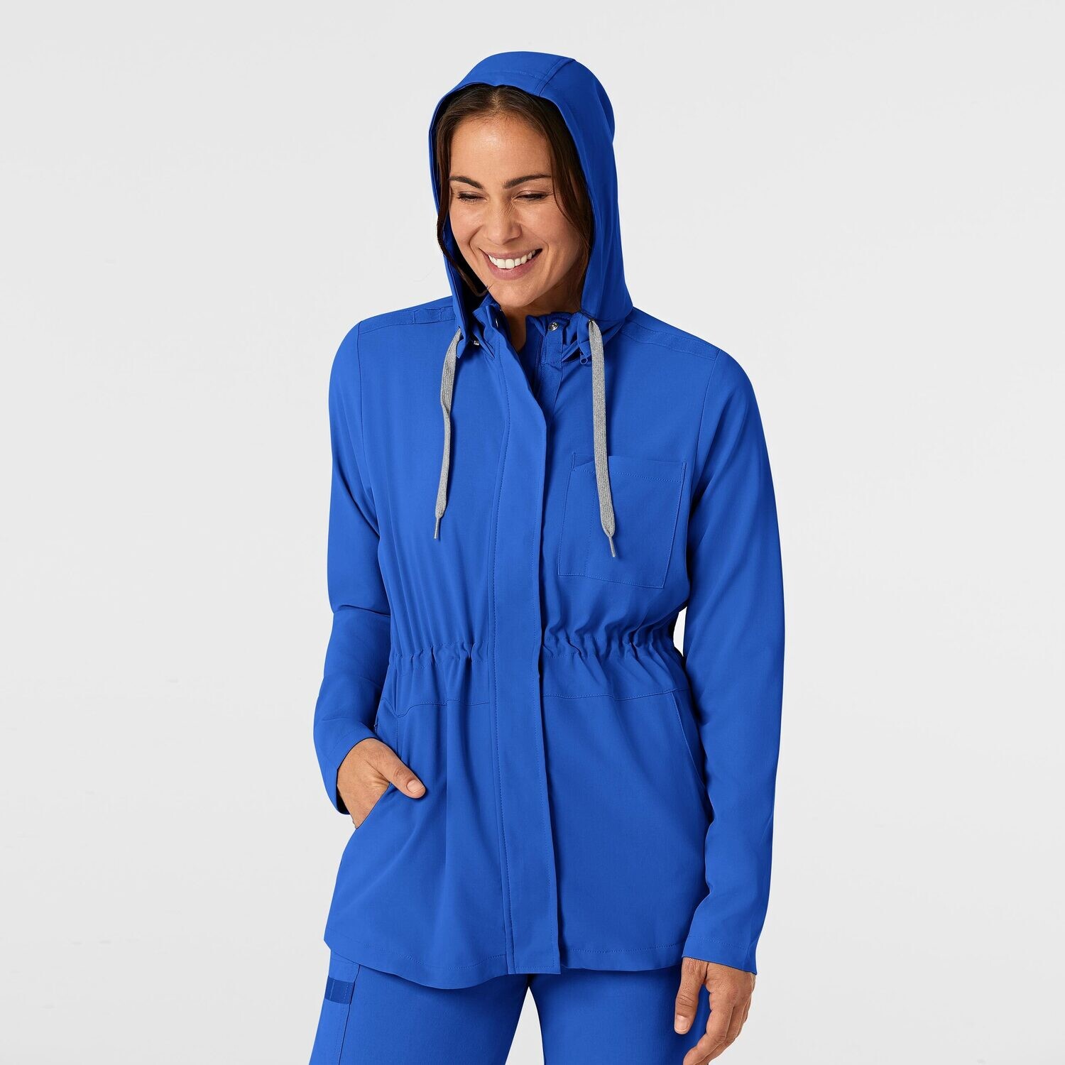 Felpa donna 8134 zip e cappuccio royal blue