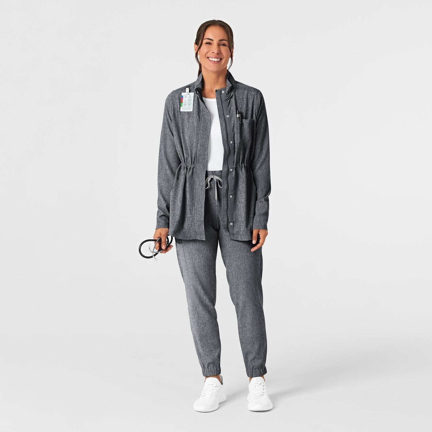 Felpa donna 8134 zip e cappuccio grey heather