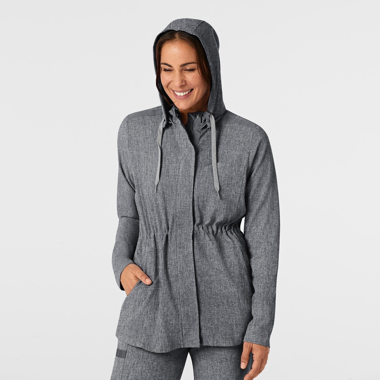 Felpa donna 8134 zip e cappuccio grey heather