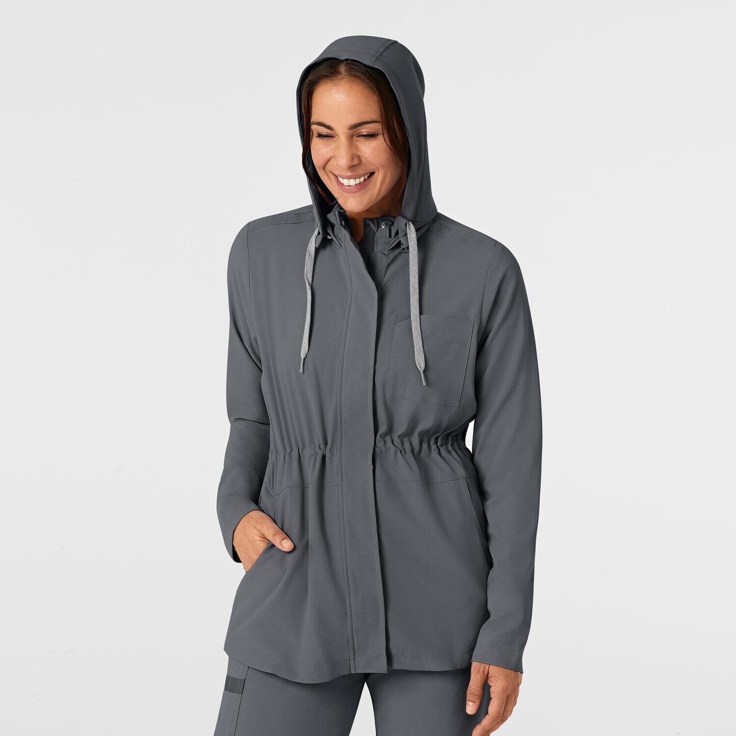 Felpa donna 8134 zip e cappuccio pewter