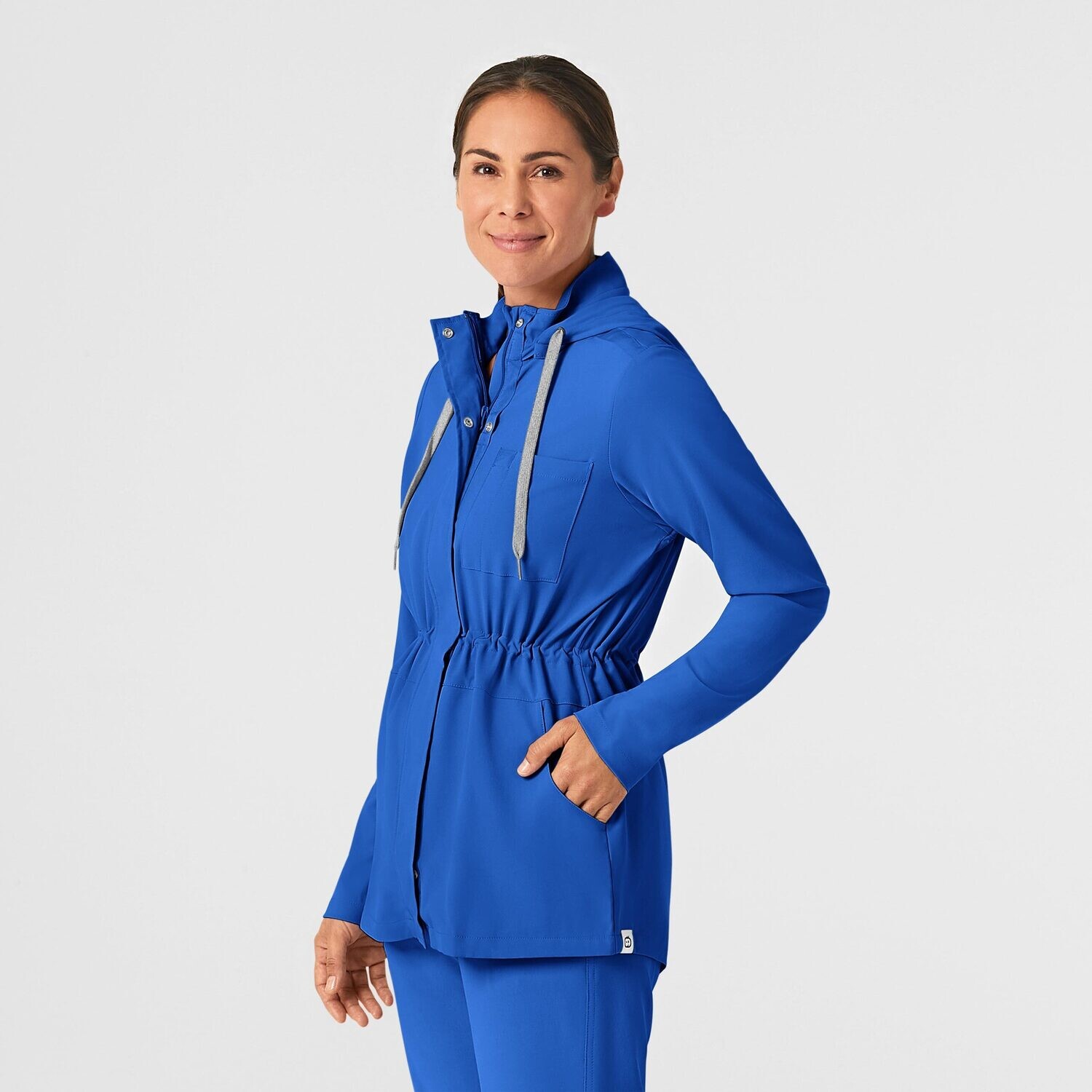 Felpa donna 8134 zip e cappuccio royal blue