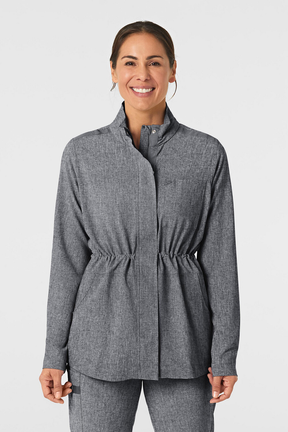 Felpa donna 8134 zip e cappuccio grey heather
