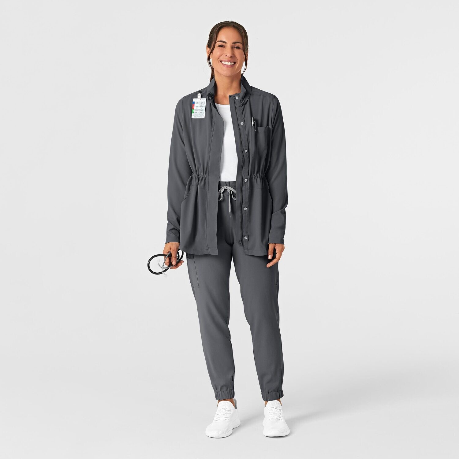 Felpa donna 8134 zip e cappuccio pewter