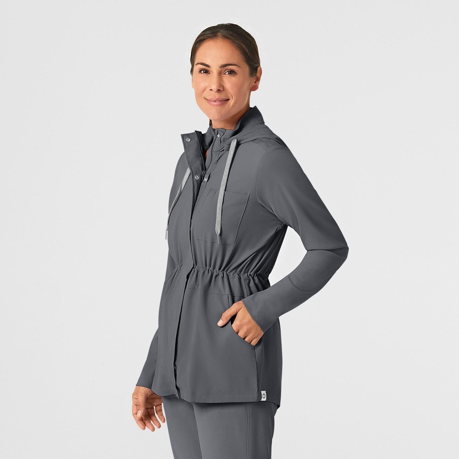 Felpa donna 8134 zip e cappuccio pewter