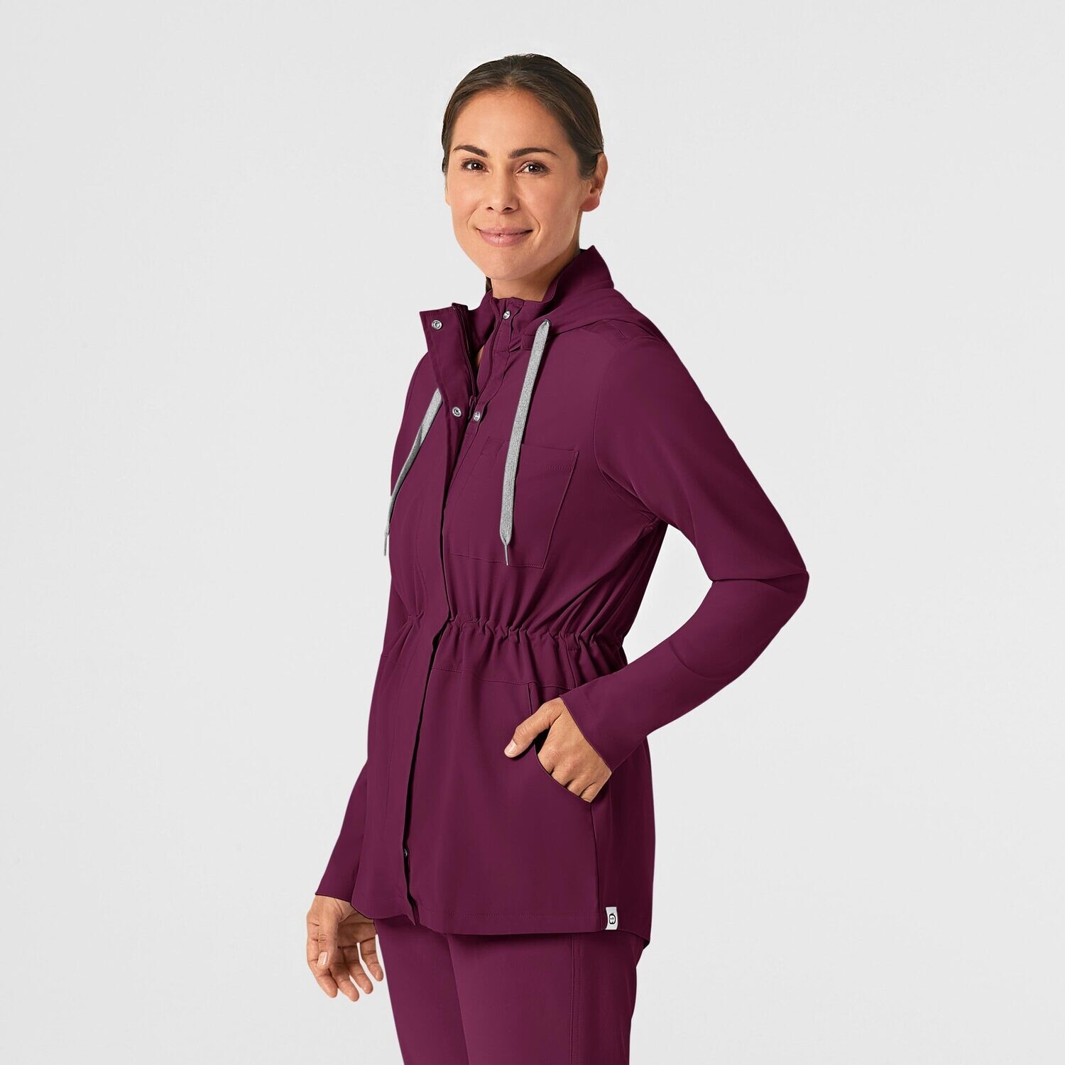 Felpa donna 8134 zip e cappuccio wine