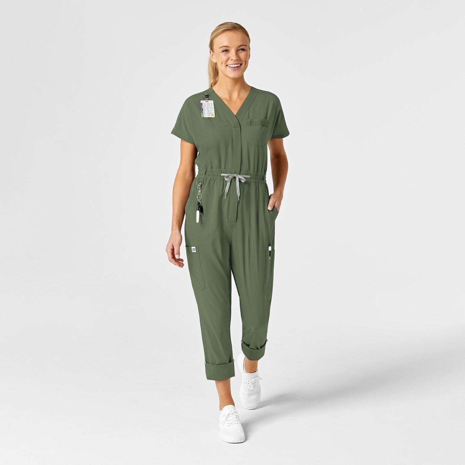 Tuta donna 3134 zip olive