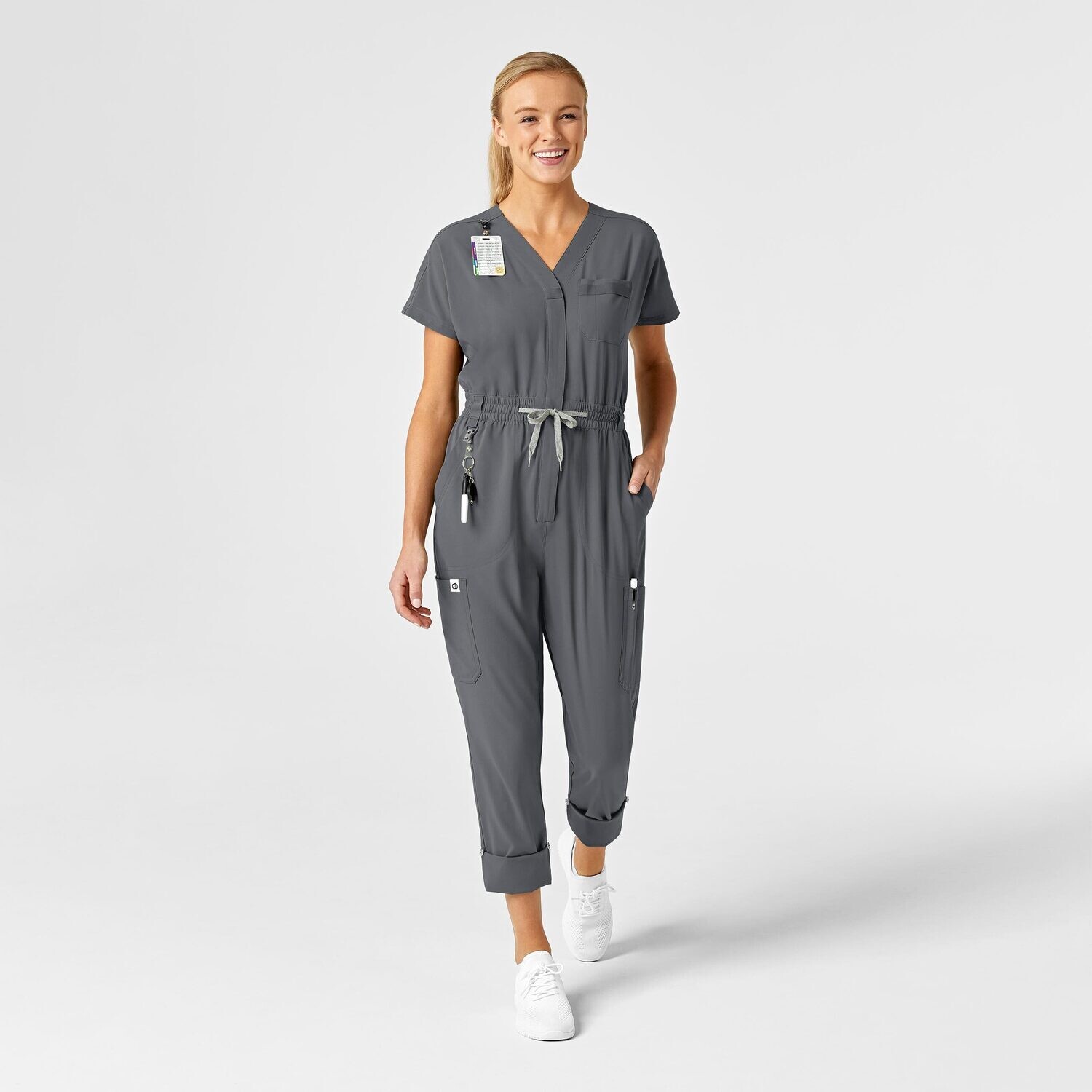Tuta donna 3134 zip pewter