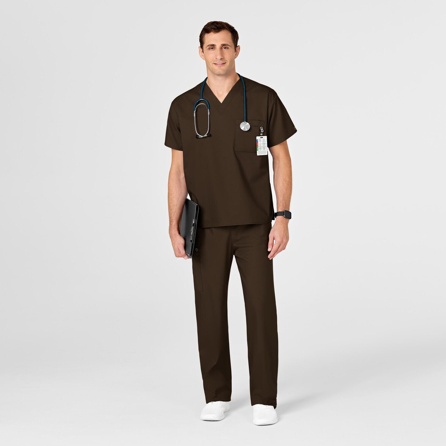 Casacca uomo 100 scollo a V chocolate