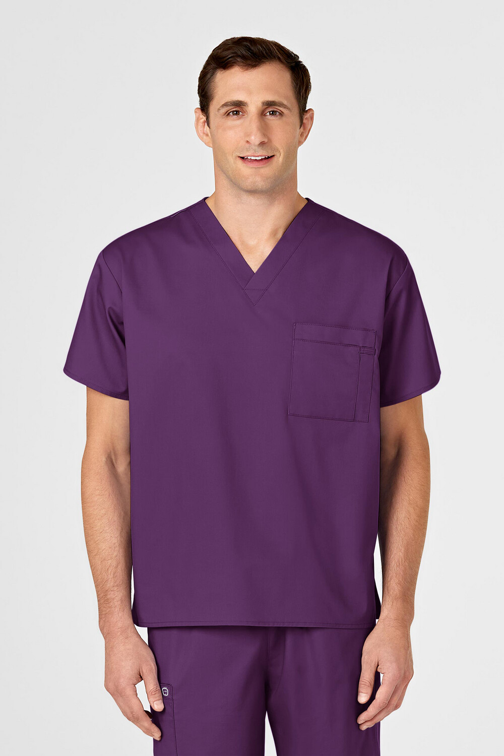 Casacca uomo 100 scollo a V eggplant