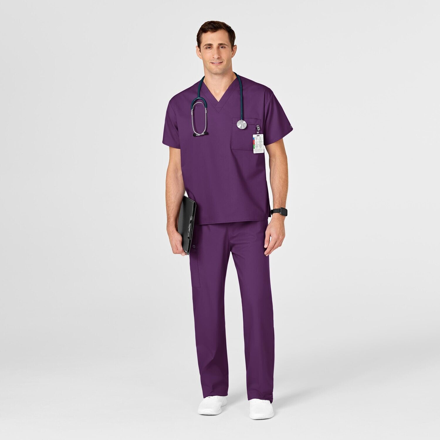 Casacca uomo 100 scollo a V eggplant