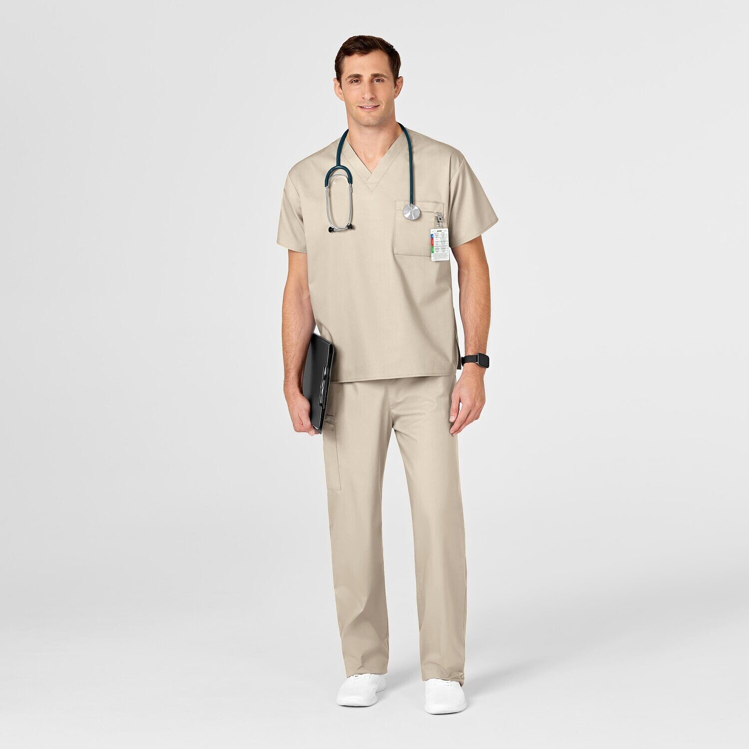 Casacca uomo 100 scollo a V khaki