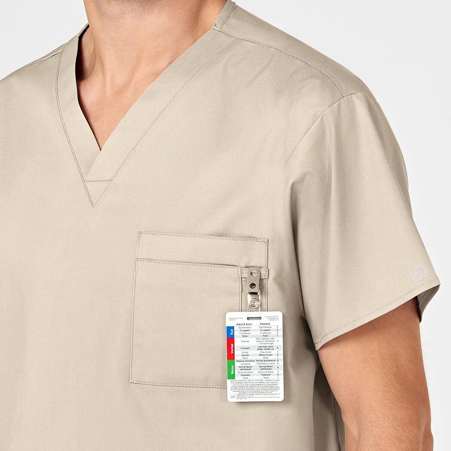 Casacca uomo 100 scollo a V khaki