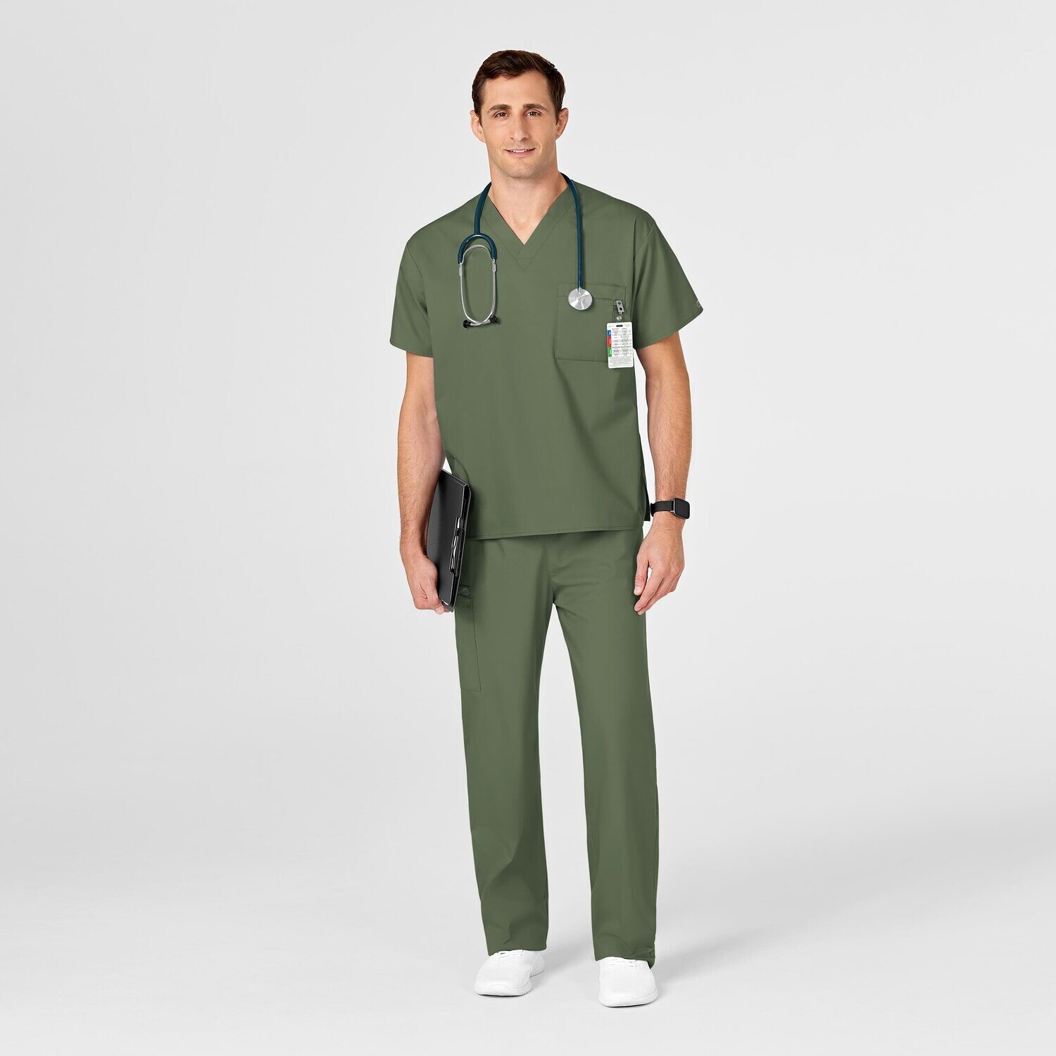 Casacca uomo 100 scollo a V olive