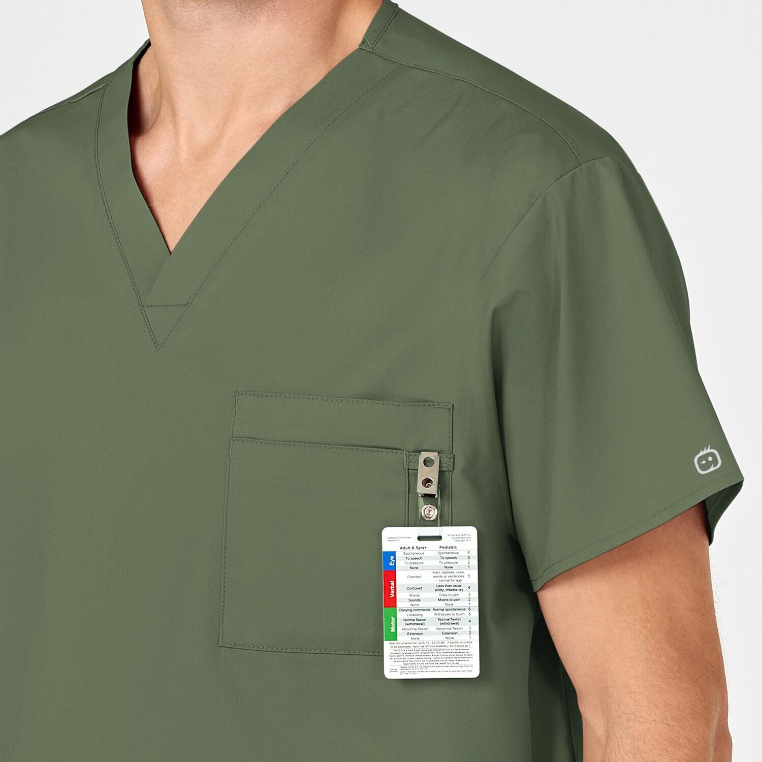 Casacca uomo 100 scollo a V olive