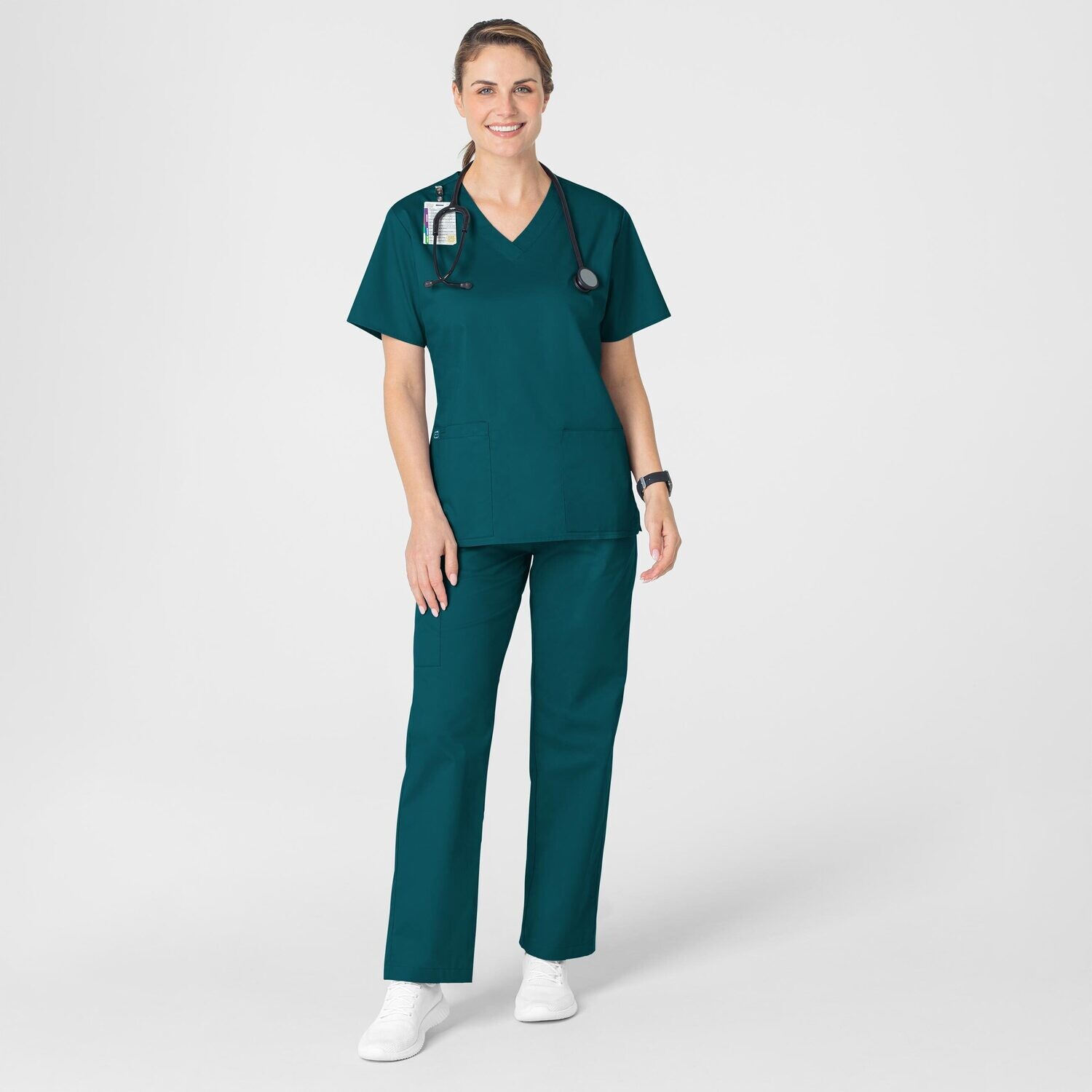 Casacca donna 101 scollo a V caribbean blue