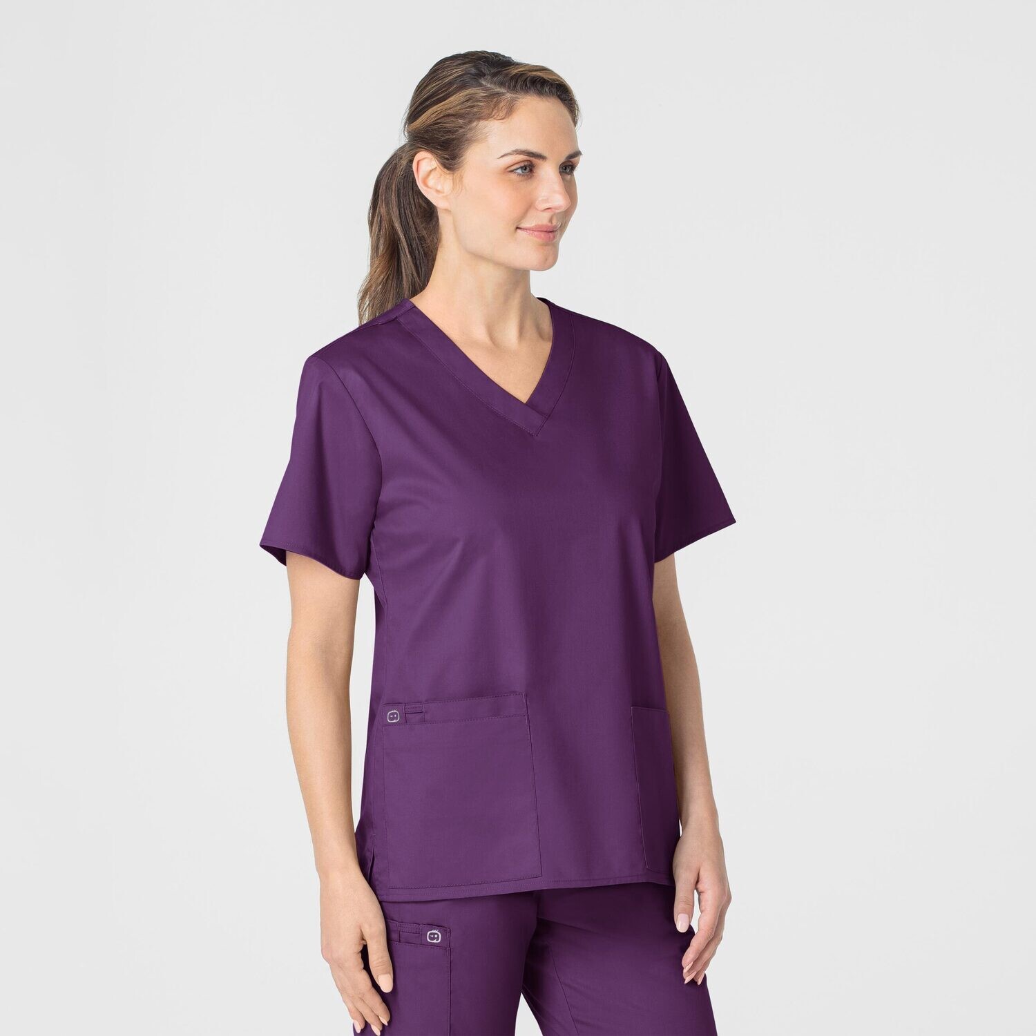 Casacca donna 101 scollo a V eggplant