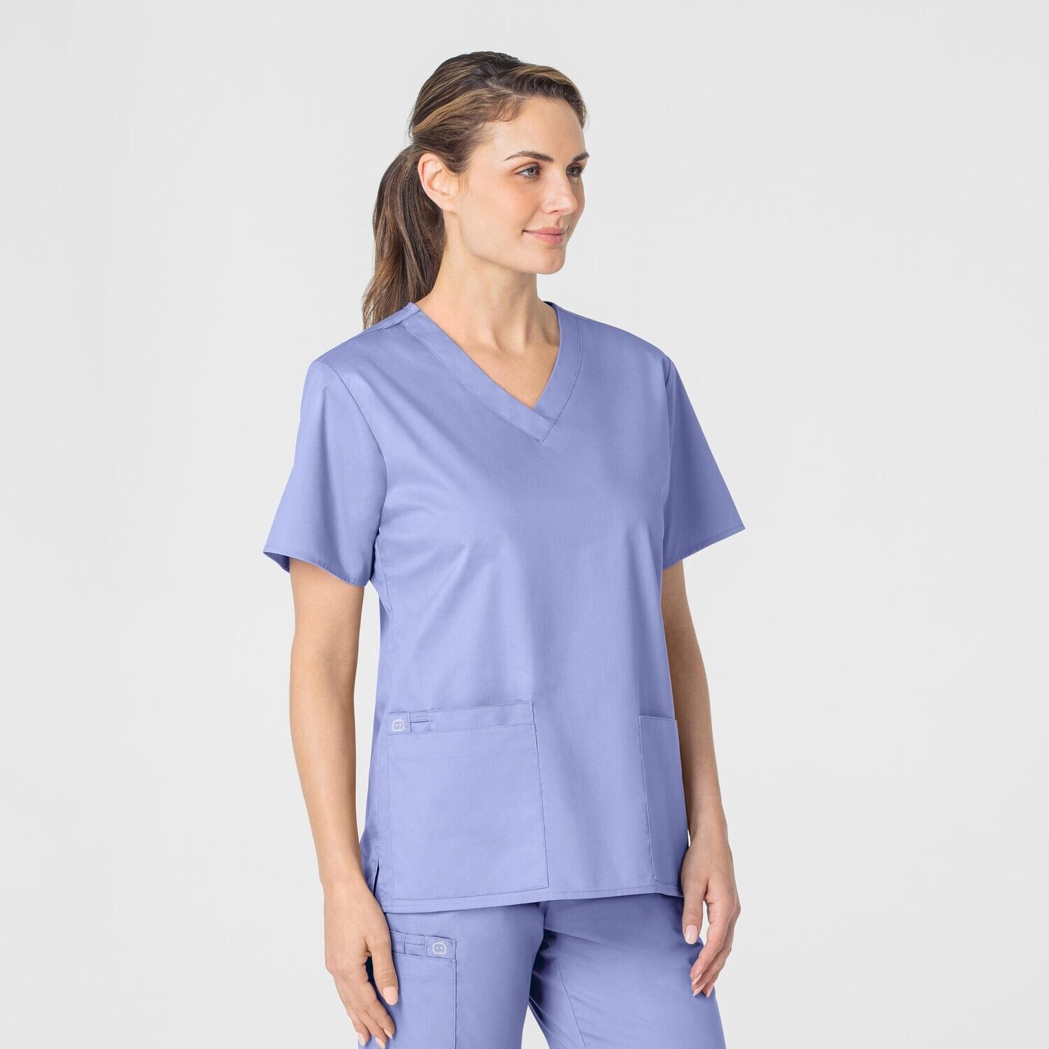 Casacca donna 101 scollo a V ceil blue