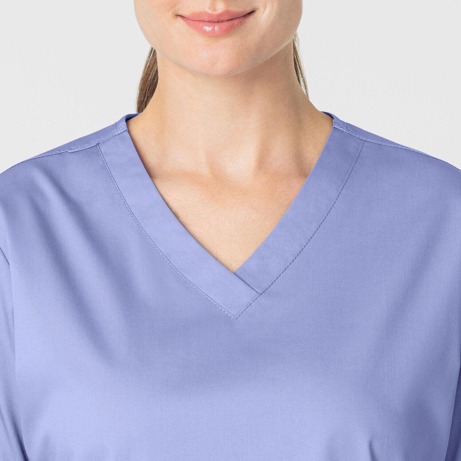 Casacca donna 101 scollo a V ceil blue