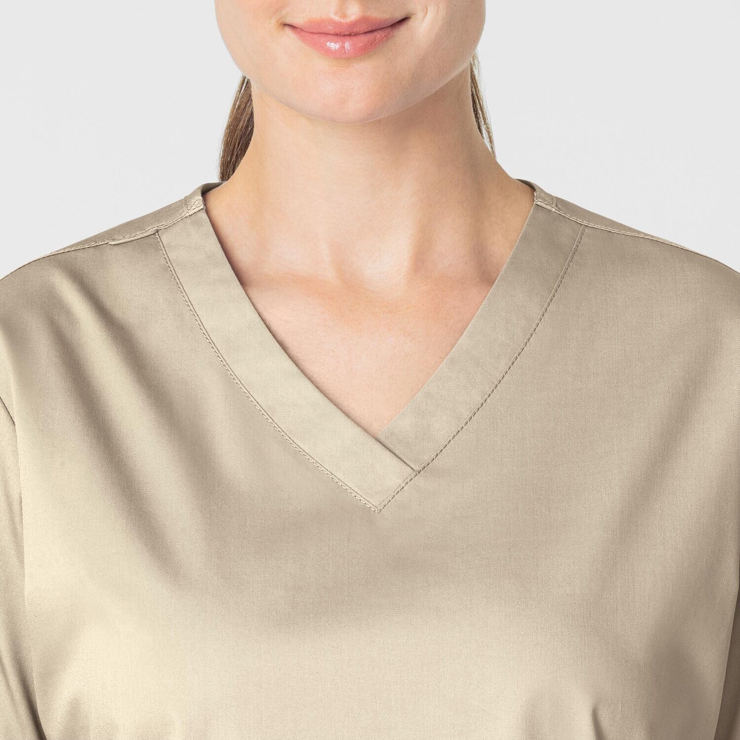 Casacca donna 101 scollo a V khaki