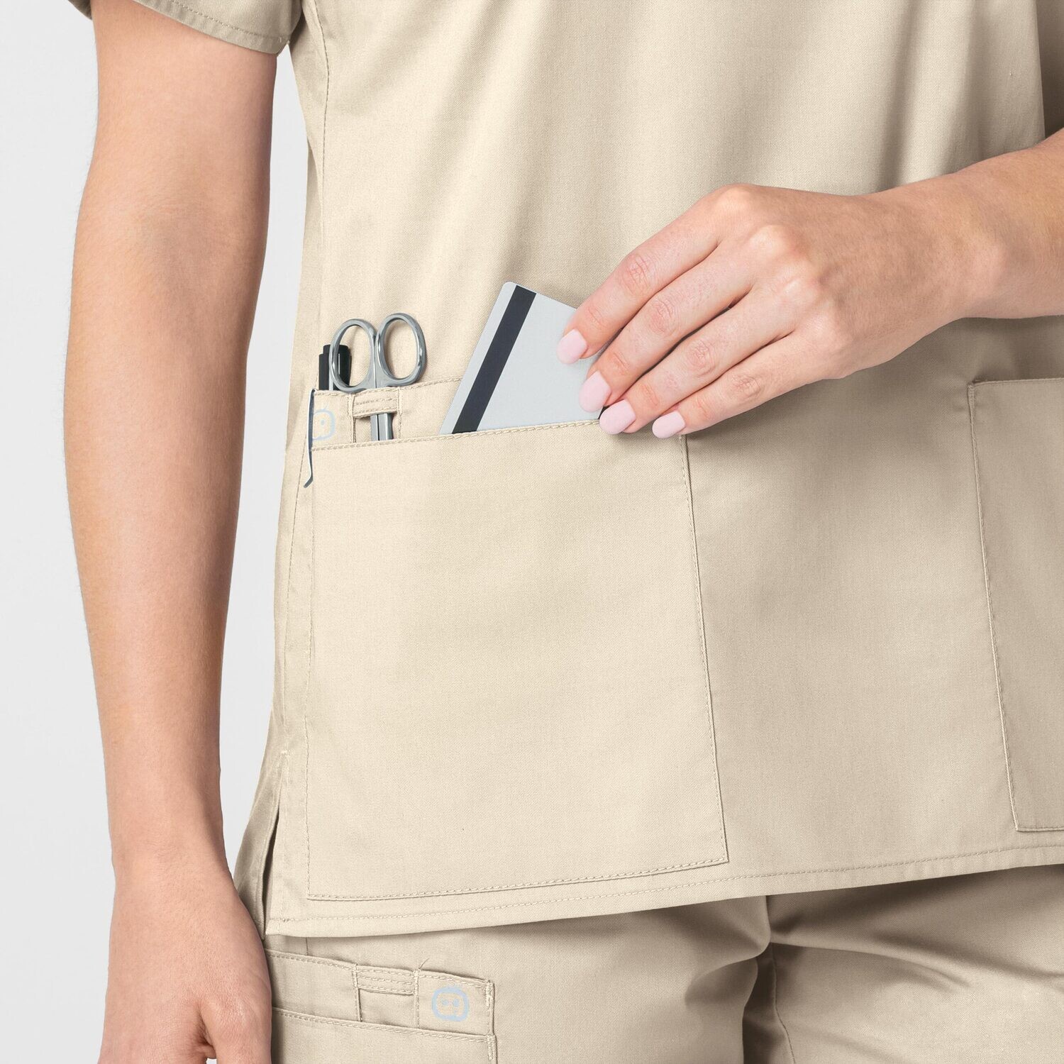 Casacca donna 101 scollo a V khaki