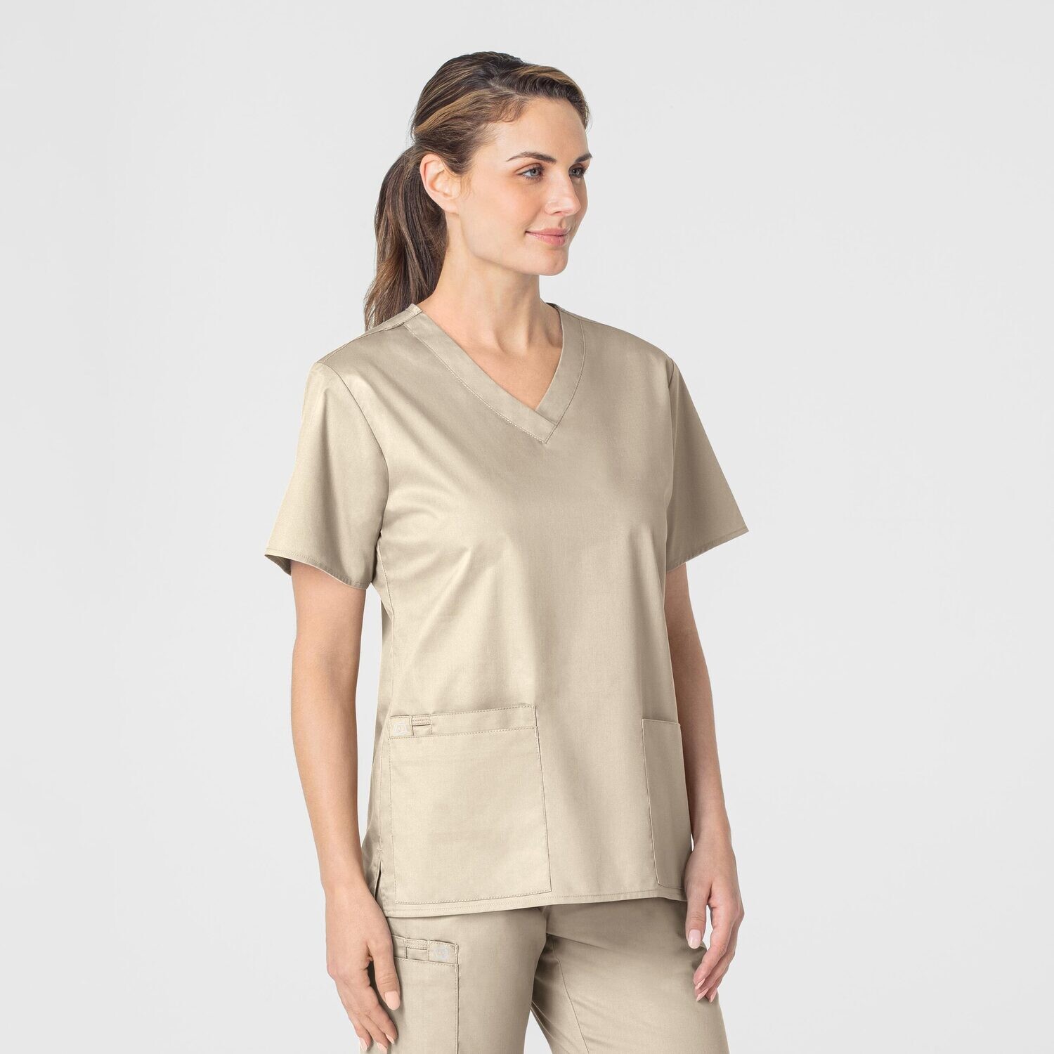 Casacca donna 101 scollo a V khaki