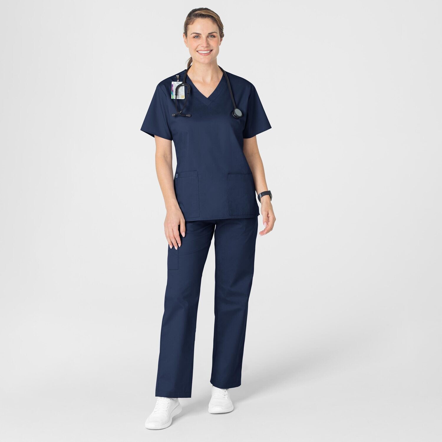 Casacca donna 101 scollo a V navy blue